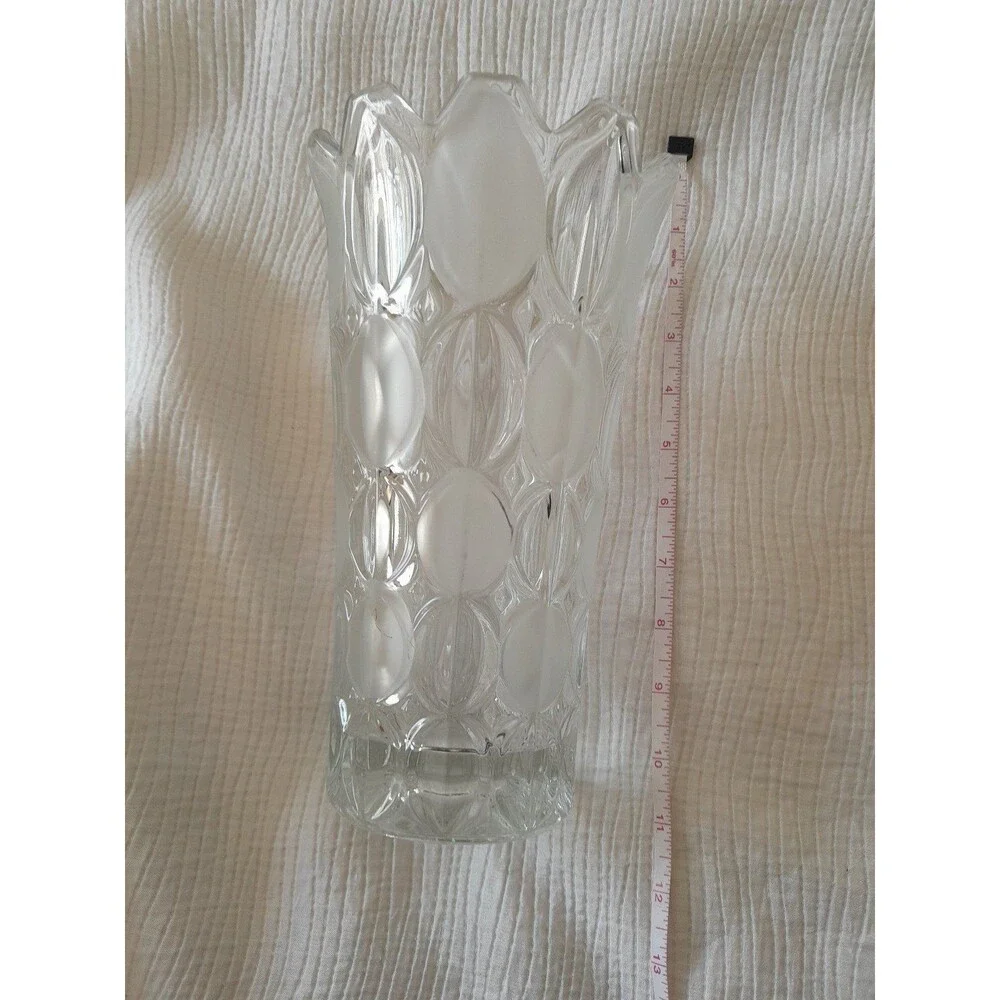 Hermanova Hut Glass Ovoid Paneled Frosted Vase No.20379